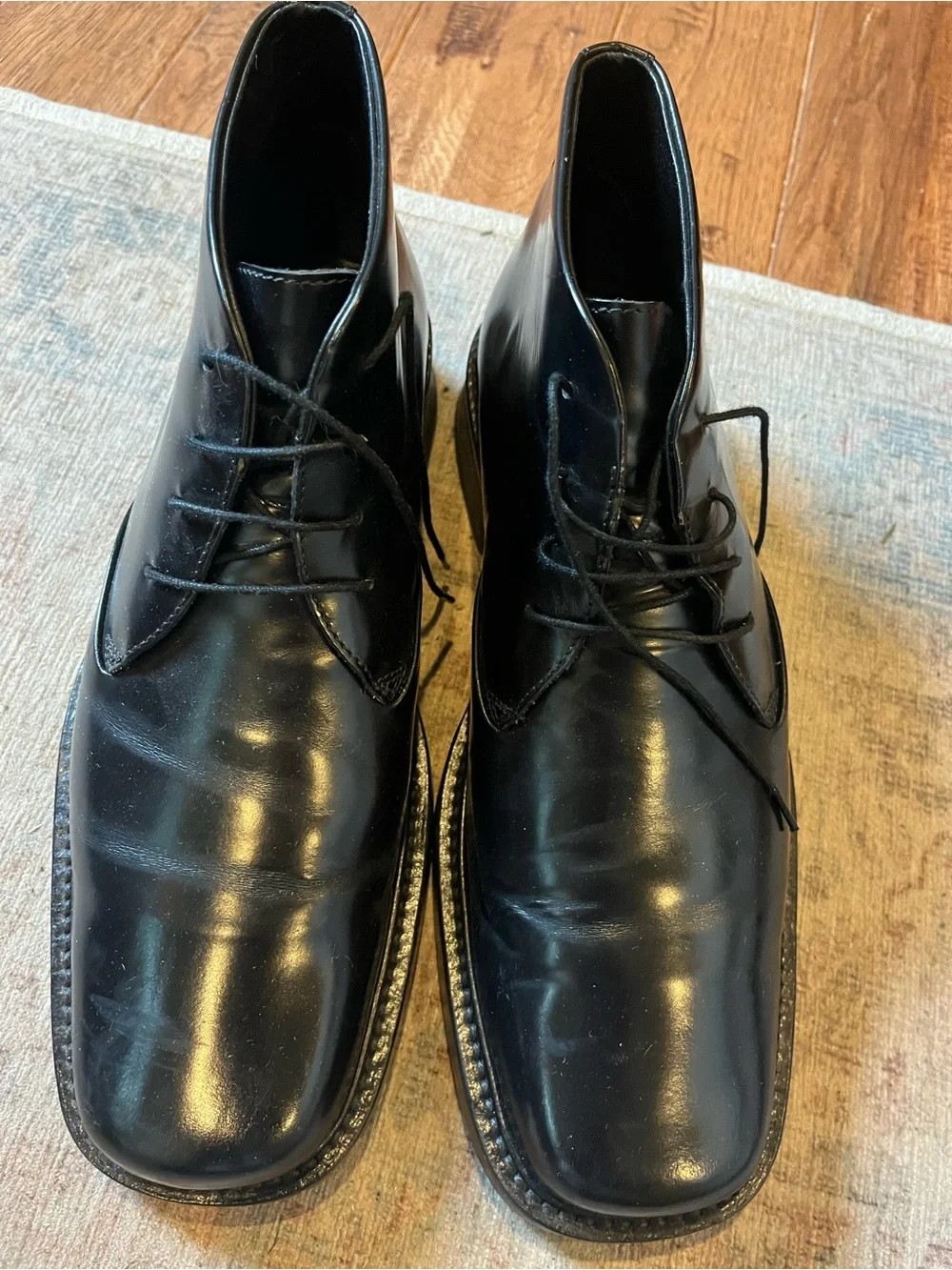 Kenneth Cole Black Leather Chukka Boots